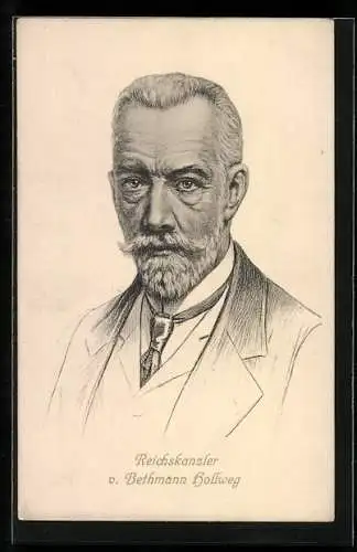 AK Reichskanzler von Bethmann Hollweg, Portraitaufnahme