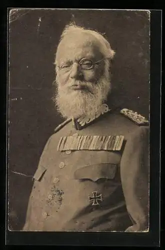 AK König Ludwig III. in Uniform mit eisernem Kreuz Orden