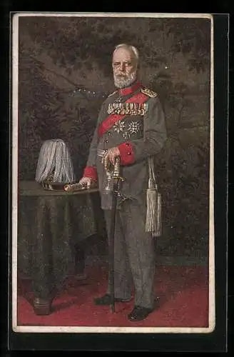 AK König Ludwig III. in Uniform mit Säbel