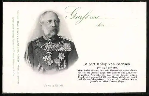 AK Albert König von Sachsen in Prachtuniform