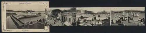 Leporello-AK St. Malo, Le Casino, La Porte Saint-Vincent, La Grande Plage, Vue générale