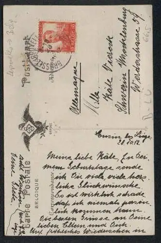 Leporello-AK Liége, Int. Cour du Musée, Chasse de St-Lambert, L`Ile du Commerce, Gare Guillemins, Poste Centrale