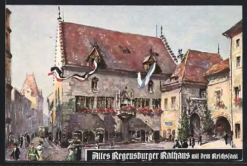 AK Regensburg, Aussenansicht des Rathauses