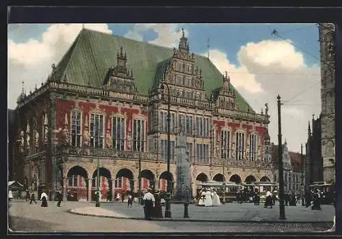 AK Bremen, Strassenbahn vor dem Bahnhof