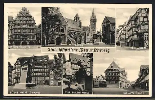 AK Braunschweig, Gewandhaus, Alte Waage, Flohwinkel