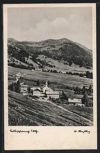 AK Balderschwang im Allgäu, Gesamtansicht von einen Berg aus