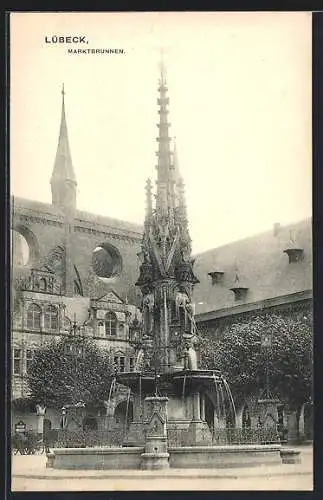 AK Lübeck, Partie am Marktbrunnen