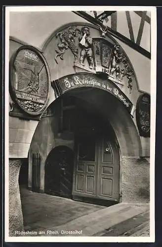 AK Rüdesheim a. Rh., Eingang Drosselhof