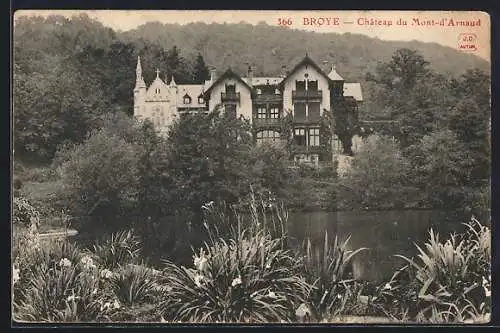 AK Broye, Château du Mont-d`Arnaud et étang entouré de végétation