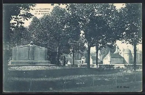 AK La Clayette, Le Monument et le Château