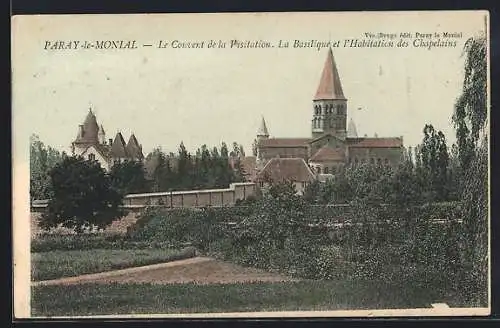 AK Paray-le-Monial, Le Couvent de la Visitation, la Basilique et l`Habitation des Chapelains