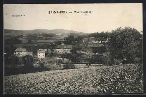 AK Saint-Prix, Vue de Montecharmont et des collines environnantes