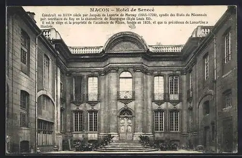 AK Mâcon, Hôtel de Senecé construit au XVIIIe siècle et siège de l`Académie de Mâcon