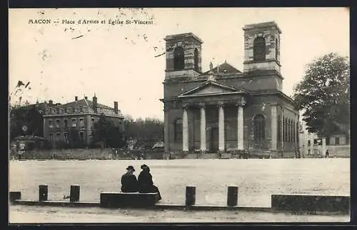 AK Mâcon, Place d`Armes et église St-Vincent