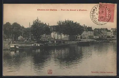 AK Chalon-sur-Saône, Port du Canal à Chalon