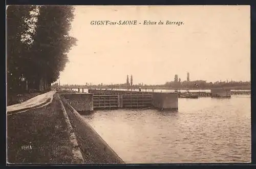 AK Gigny-sur-Saône, Écluse du Barrage