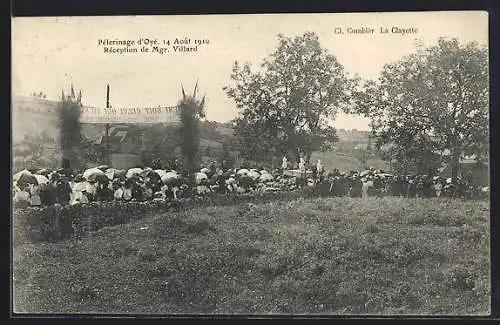 AK Oye, Pèlerinage d`Oye, 14 Août 1910, Réception de Mgr. Villard