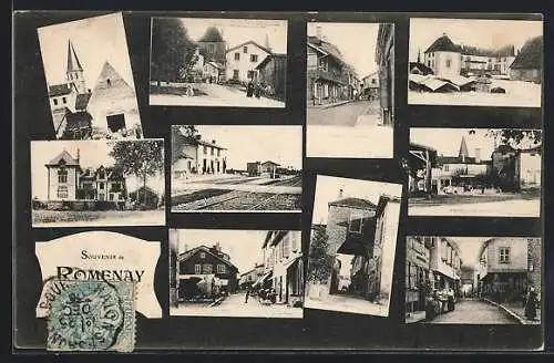 AK Romenay, Souvenir avec vues diverses de la ville