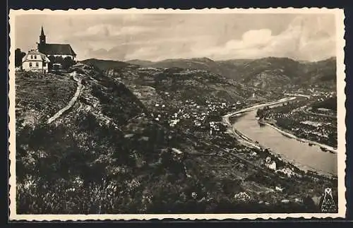 AK Salesel, Elbtal mit Dubitzer Kirchlein