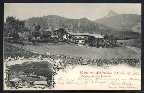 AK Rechenau, Ortsansicht gegen die Berge