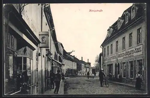 AK Königsbrück, Manufactur- & Modewaren-Haus Johannes Riedrich in der Königstrasse