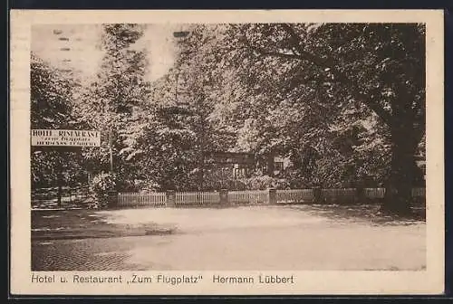 AK Hamburg-Fuhlsbüttel, Hotel und Restaurant Zum Flugplatz Hermann Lübbert