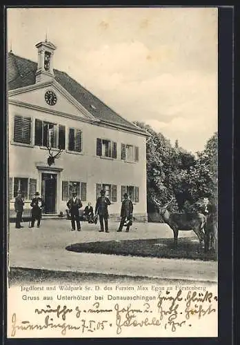 AK Unterhölzer bei Donaueschingen, Jagdforst und Wildpark des Fürsten Max Egon zu Fürstenberg