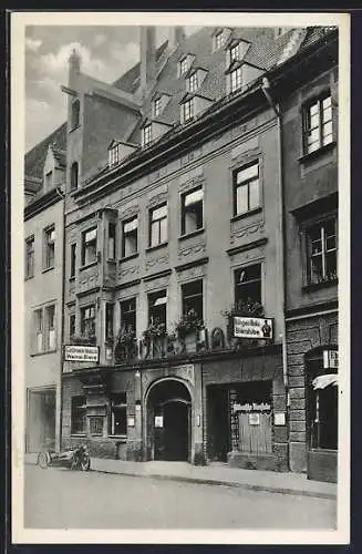 AK Augsburg, Gasthaus Grünes Haus, Bes. Anna Tröndle