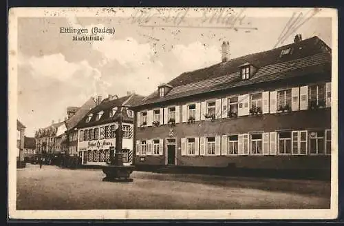 AK Ettlingen /Baden, Marktstrasse mit Gasthaus Sternen