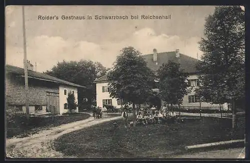 AK Schwarzbach bei Reichenhall, Blick auf Roider`s Gasthaus