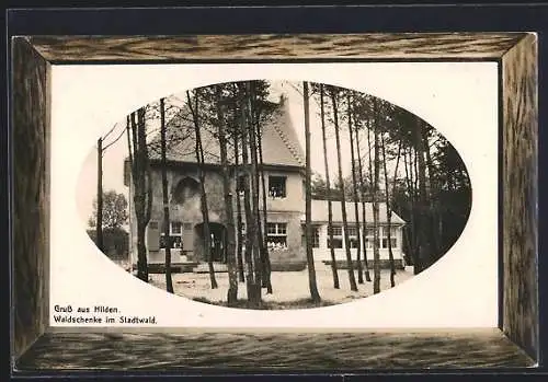 AK Hilden, Blick auf die Waldschenke im Stadtwald