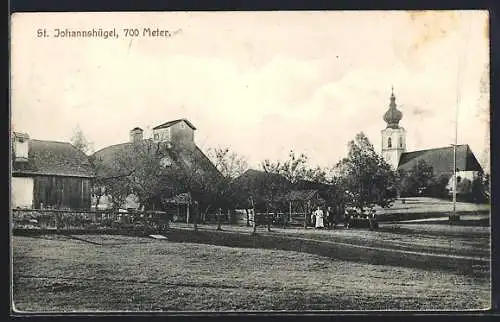 AK Piding, Gasthaus St. Johannshügel und Kirche