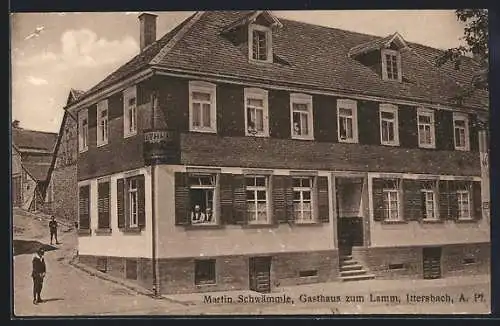 AK Ittersbach, Gasthaus zum Lamm, Bes. Martin Schwämmle