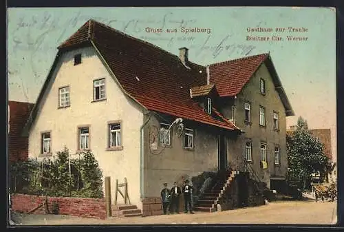 AK Spielberg / Baden, Gasthaus zur Traube, Bes. Chr. Werner