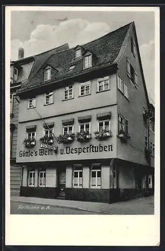 AK Heilbronn a. N., Restaurant zum Herrgöttle, Bes. Eugen Göttle, Deutschhofstrasse 17