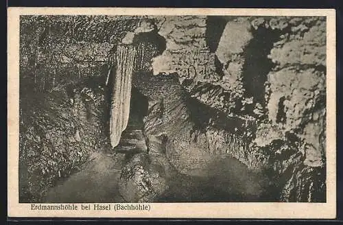 AK Hasel, Die Erdmannshöhle (Bachhöhle), Innenansicht