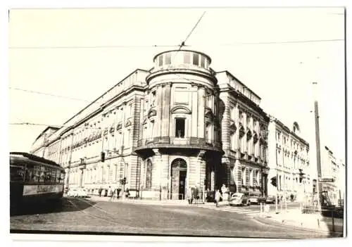 17 Fotografien Ansicht Hamburg, Kompasshaus, Wohnhäuser Kornträgergang, Strassenpartie, Strassenbahn