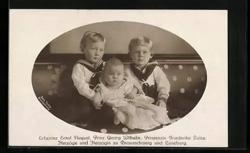 AK Erbprinz Ernst August von Braunschweig, Prinz Georg Wilhelm, Prinzessin Friederike Luise