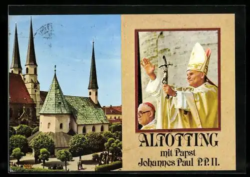 AK Papst Johannes Paul II. zu Besuch in Altötting