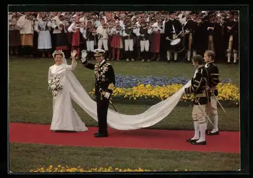 AK König Carl XVI Gustaf und Königin Silvia von Schweden bei ihrer Hochzeit