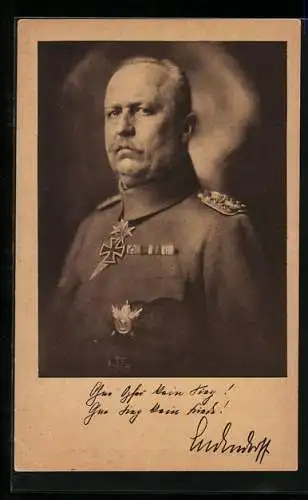 AK Erich Ludendorff mit Orden an seiner Uniform