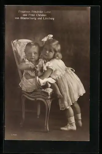 AK Prinzessin Friederike Luise von Braunschweig mit Prinz Christian von Braunschweig