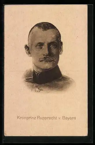 Künstler-AK Kronprinz Rupprecht von Bayern in Uniform