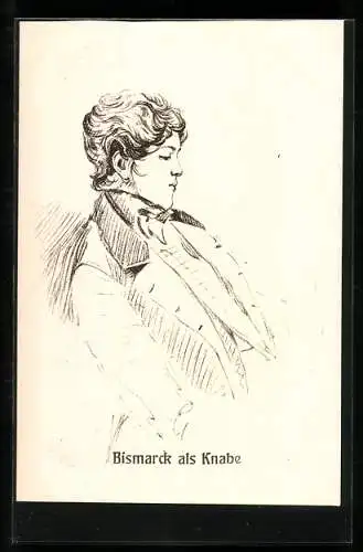 Künstler-AK Fürst Bismarck als jugendlicher Knabe