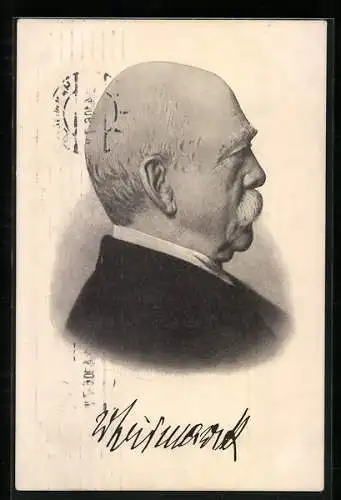 Künstler-AK Otto von Bismarck im seitlichen Portrait