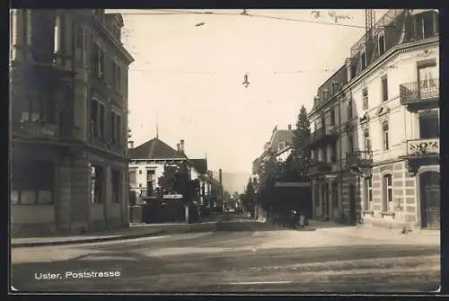 AK Uster, Schweizerische Volksbank und des Restaurant Post an der Poststrasse