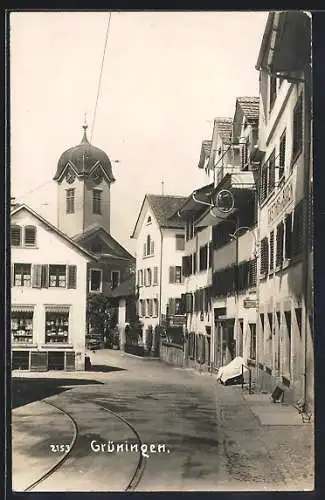 AK Grüningen, Vor dem Gasthof zum Bären