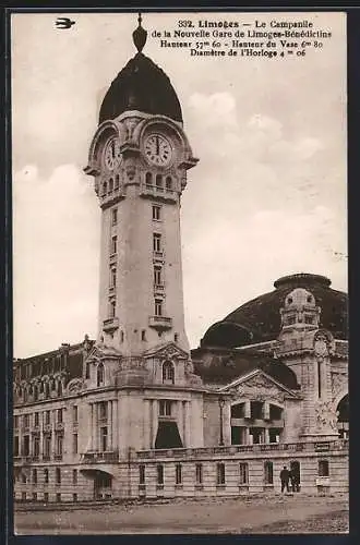 AK Limoges, Le Campanile de la Nouvelle Gare de Limoge-Benedictins, Bahnhof