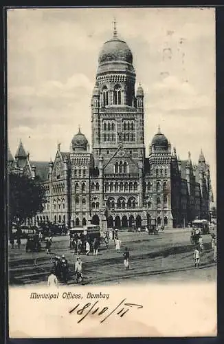 AK Bombay, Municipal Offices, Strassenbahn