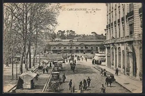 AK Carcassonne, La Gare D. E. I.